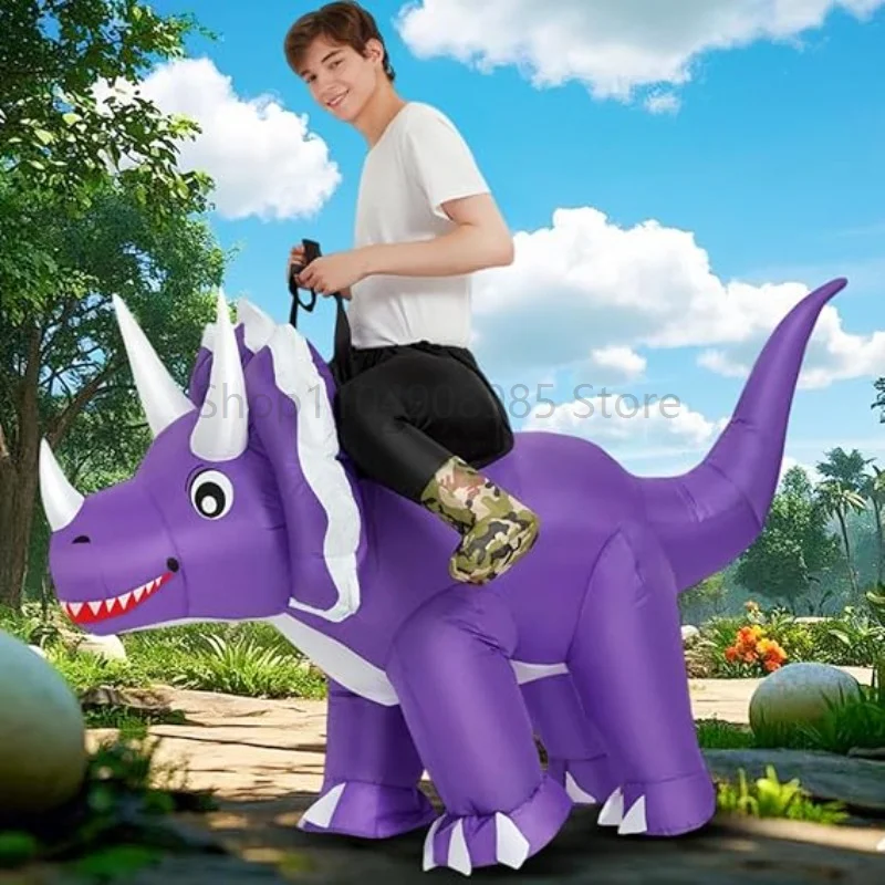

Inflatable dinosaur costume adult men's Triceratops inflatable suit theme dinosaur party fun Halloween dress up
