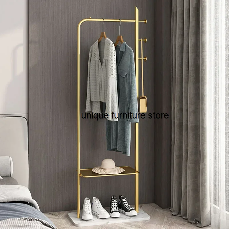 Bedroom Standing Clothes Rack Stand Floor Dolls Gold Metal Clothes Rack Outdoor Boutique Unique Porte Manteaux Furniture Bedroom