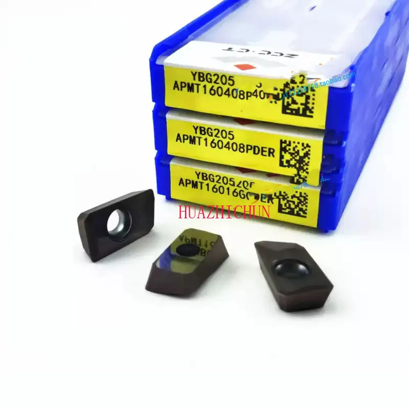 

HUAZHICHUN 10pcs mold milling cutter insert small boat APMT160408PDER APMT1135PDR steel stainless steel cast iron