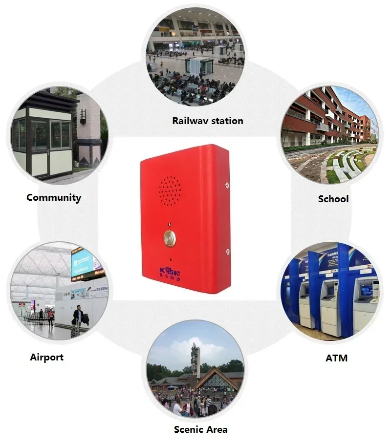 Velocidad Dial teléfono banco intercomunicador Knzd-13 caja de llamadas telefónicas Big Sip intercomunicador de emergencia teléfono de puerta IP intercomunicador de un botón