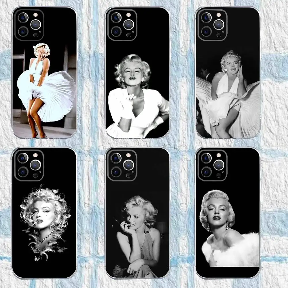 

Sexy Girl M-Marilyn M-Monroe Phone Case For iPhone 16,15,14,13,12,11 Pro,Max,Plus,X,XS,XR,SE,Mini Transparent Silicone Soft