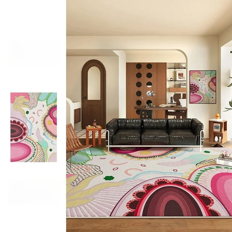 VIKAMA Non-Slip Dopamine Color Rug Washable Soft Large Area Mat For Living Room Bedroom Decor Home Decoration