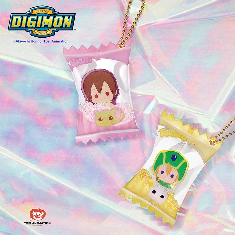 Digimon Adventure Pendant Peripheral Products Taichi Yamato Gabumon Takeru Patamon Candy Shaped Keychain Blind Box Original