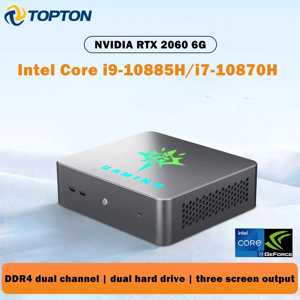 

Topton Intel i9 Gaming PC Mini Computer i9 10885H i7 10870H Gamer NVIDIA RTX 2060 6G Windows 11 4K Desktop NVME SSD 2xDDR4 WiFi