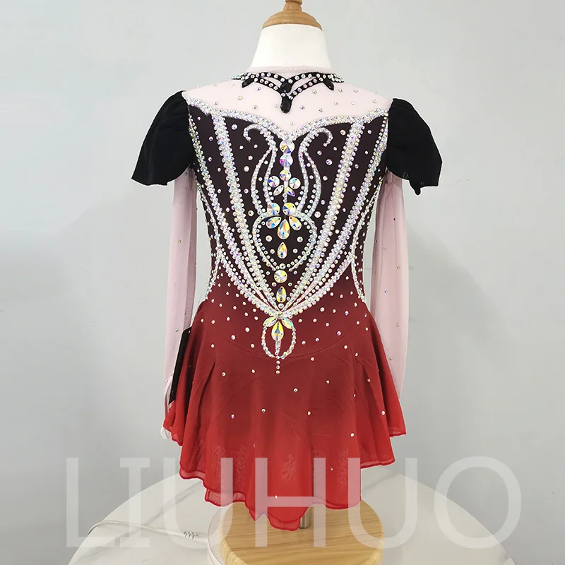 LIUHUO Ice Figure Skating Dress Girls Women Teens Stretchy Spandex Competition Wholesale