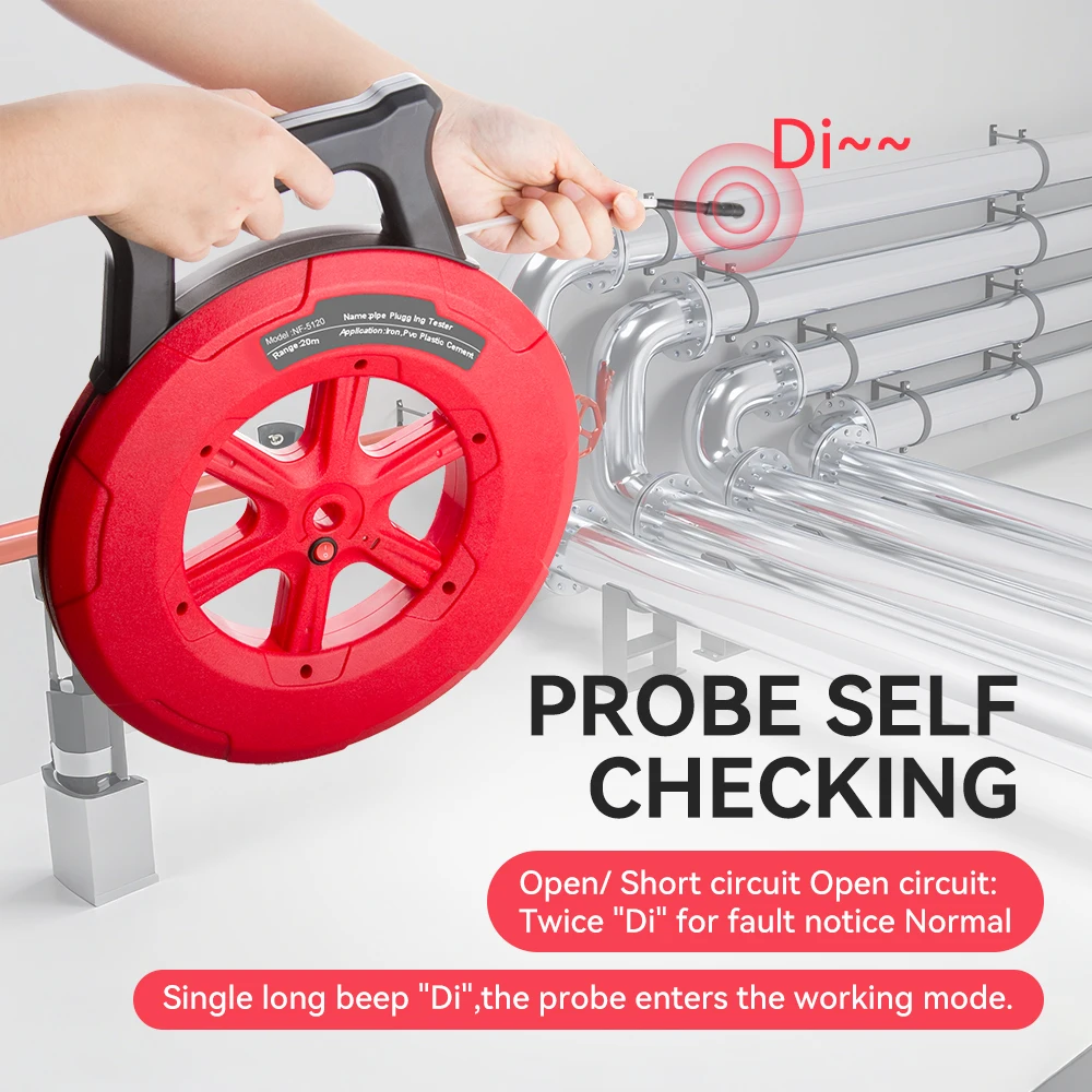 NOYAFA NF-5120 Pipe Blockage Detector Clogging Plumber Instrument Diagnostic-tool Scanner Detect Iron/PVC/Cement/Steel Pipe