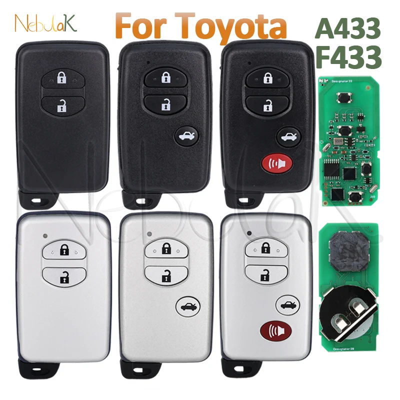 Car Smart Key A433 F433 For Toyota LC200 Land Cruiser Prado Camry Crown Aurion Avensis 4D Chip 433Mh Remote Control Fob Keyless