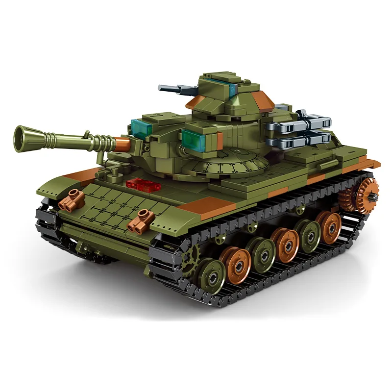 Jouets en brique militaire de la WW pour garçons, figurine de l'armée de la guerre mondiale, 2 changements, États-Unis, M46, Patton M60A2, bataille principale, véhicule précieux, nuits