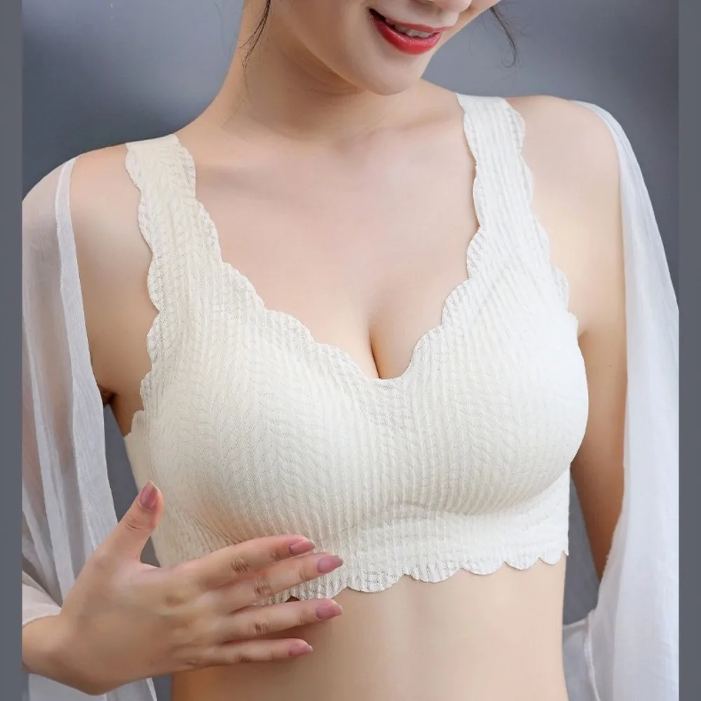 

Comfortable Seamless Sports Bras Thin Without Steel Rings Shock-absorbing Running Gathering Anti Sagging Vest Style