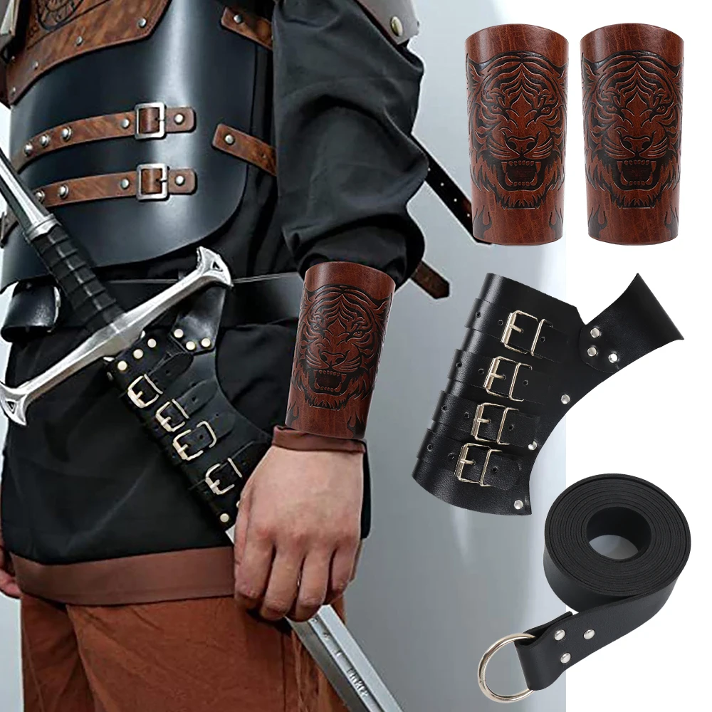 

Набор боевых мечей средневекового рыцаря, меч, красивый ремень безопасности, голова тигра, прямой браслет, костюм для езды на мотоцикле