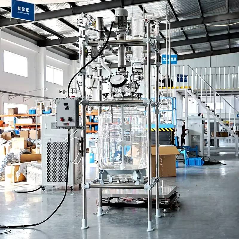 Resistant Multifunction Double Layer Glass Jacketed Tank Reactor with Motor Large Capacity for Fine Chemical