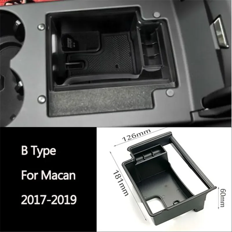 Car-Styling Accessories Center Glove Armrest Storage Box Glove Box Tray For Porsche Macan Macan S Panamera