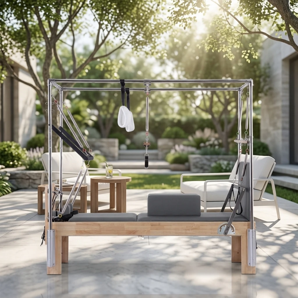 Optimal Oak  Reformer Three in One Core Bed for Professional Pilates Studio Yoga Fitness Health Training