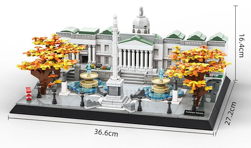 Moderne Kulturarchitektur Britisches London Trafalgar Square Baustein-Konstruktionsmodell Lernspielzeug für Geschenke – Detail 2