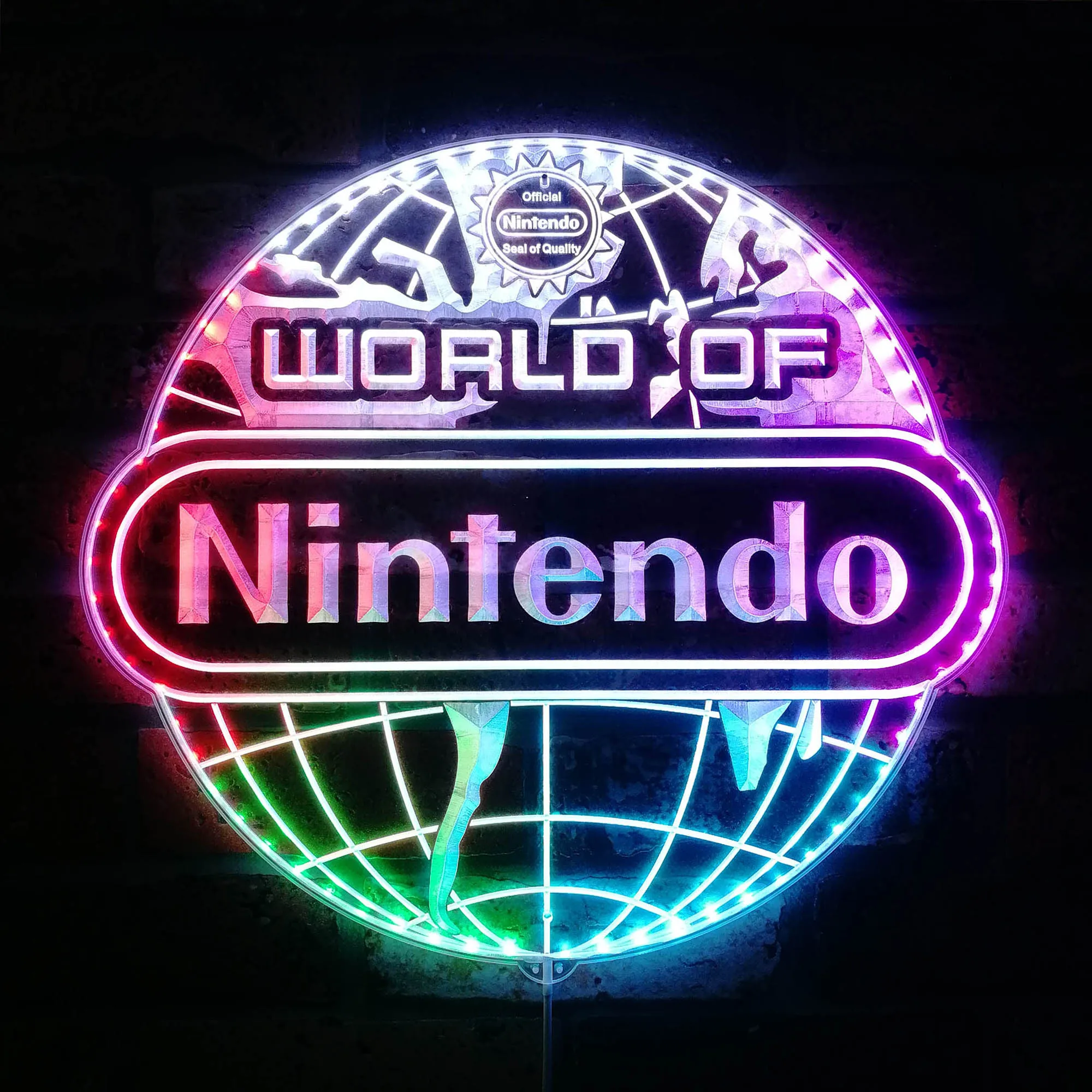 World of Neon RGB Edge Lit LED Sign, Game Room Decor, Gaming Night Light