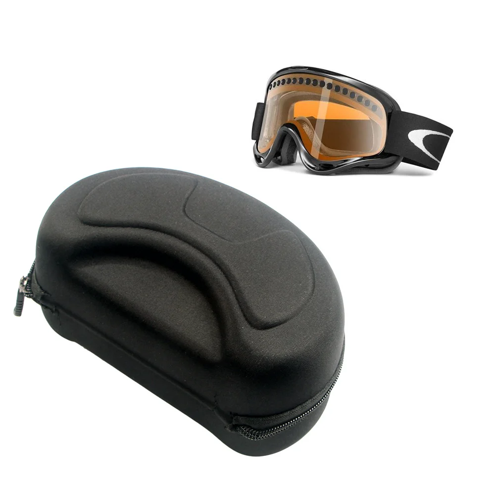 Aufbewahrungsbox für Skibrillen, groß, schwarz, Eva-Schutz, Hartschale, Reißverschluss, tragbare Tragetasche, stoßfest, stoßfest, für Schnee