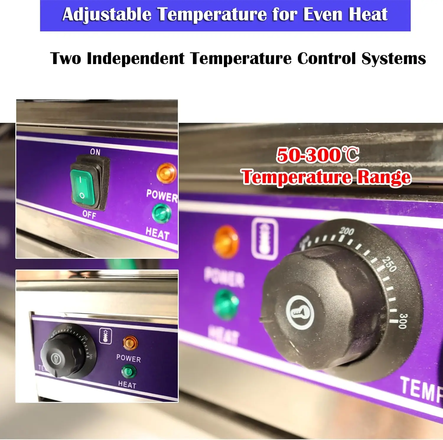 220V ไฟฟ้า Crepe Maker 3KW × 2 Commercial Pancake Maker Nonstick กระทะ Griddle เครื่องหม้อสําหรับ Blintzes ไข่เบคอน