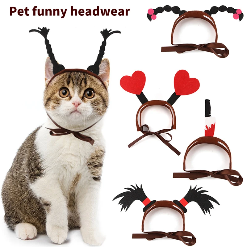 Pet Cosplay Costume Halloween Funny Devil Horns Headband Pet Cat Dog Festival Party Clothing Dogs Cosplay Costume Accessories