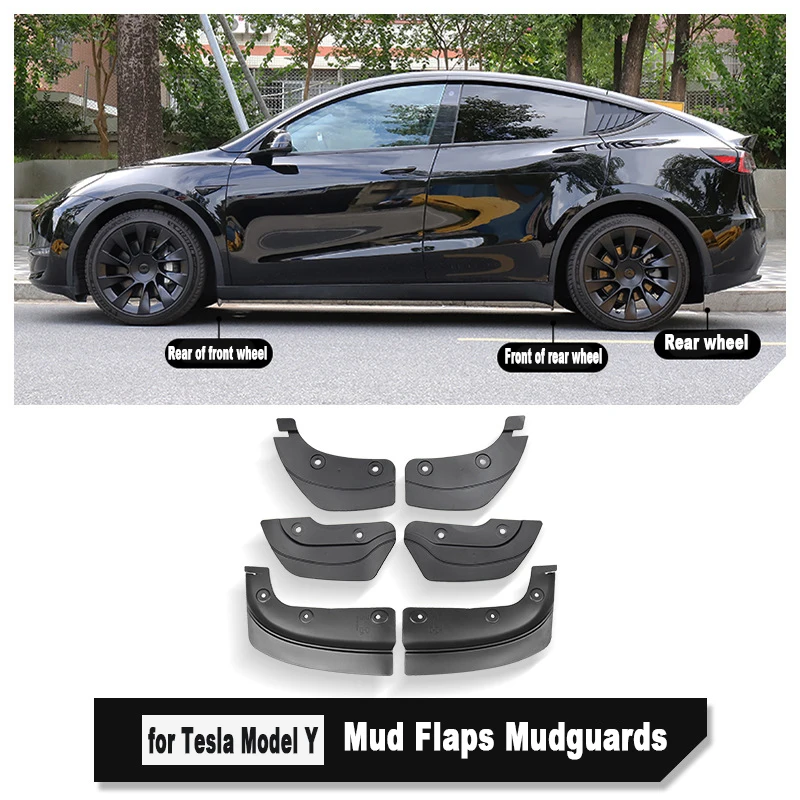 For Tesla Model 3 Model Y Juniper 2018-2025 Mud Flaps Mudguards Fender Anti-Sand Splash Front Rear Fender Guard Auto Protector