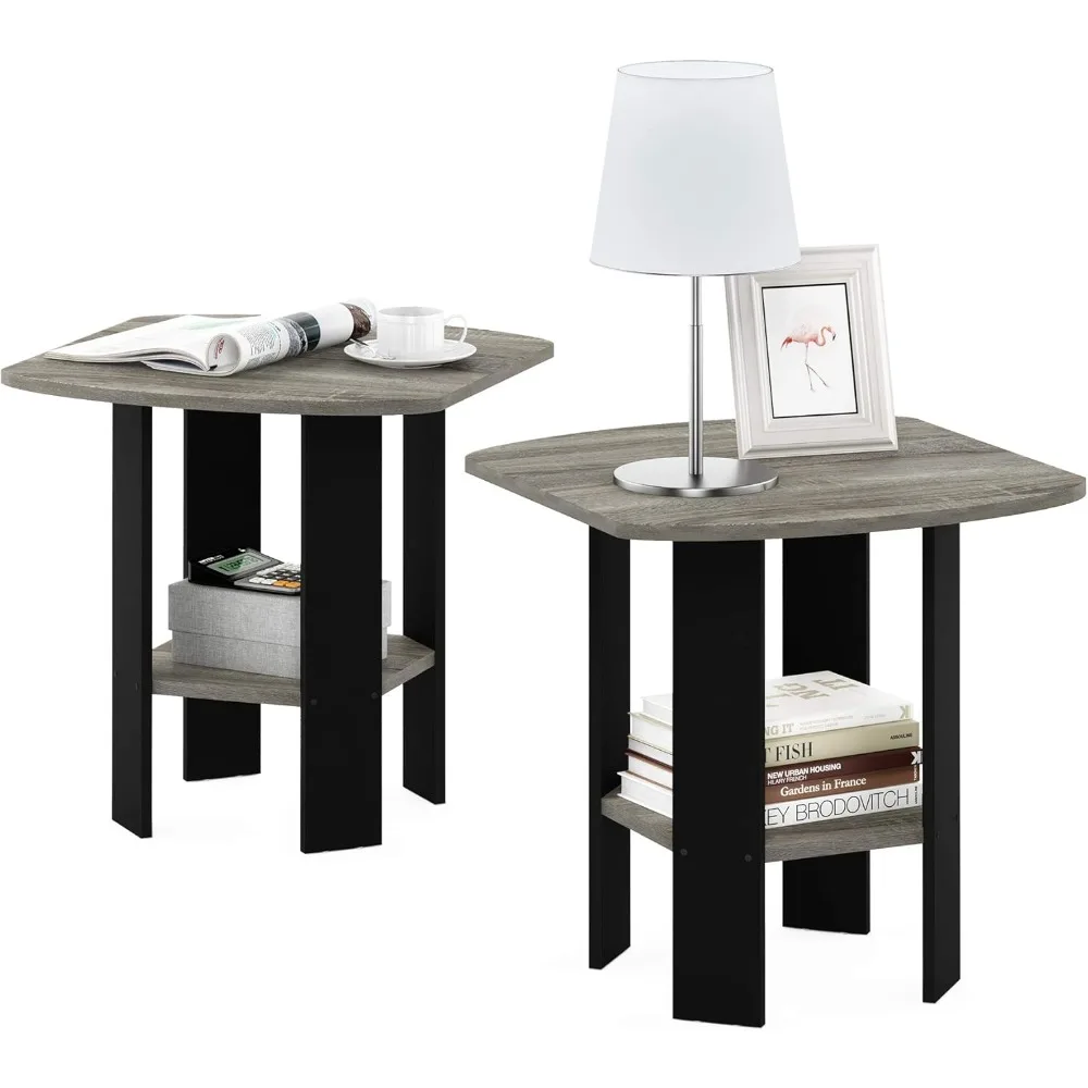 

Журнальный столик Furinno Simple Design, 2 шт., французский дуб серый/черный