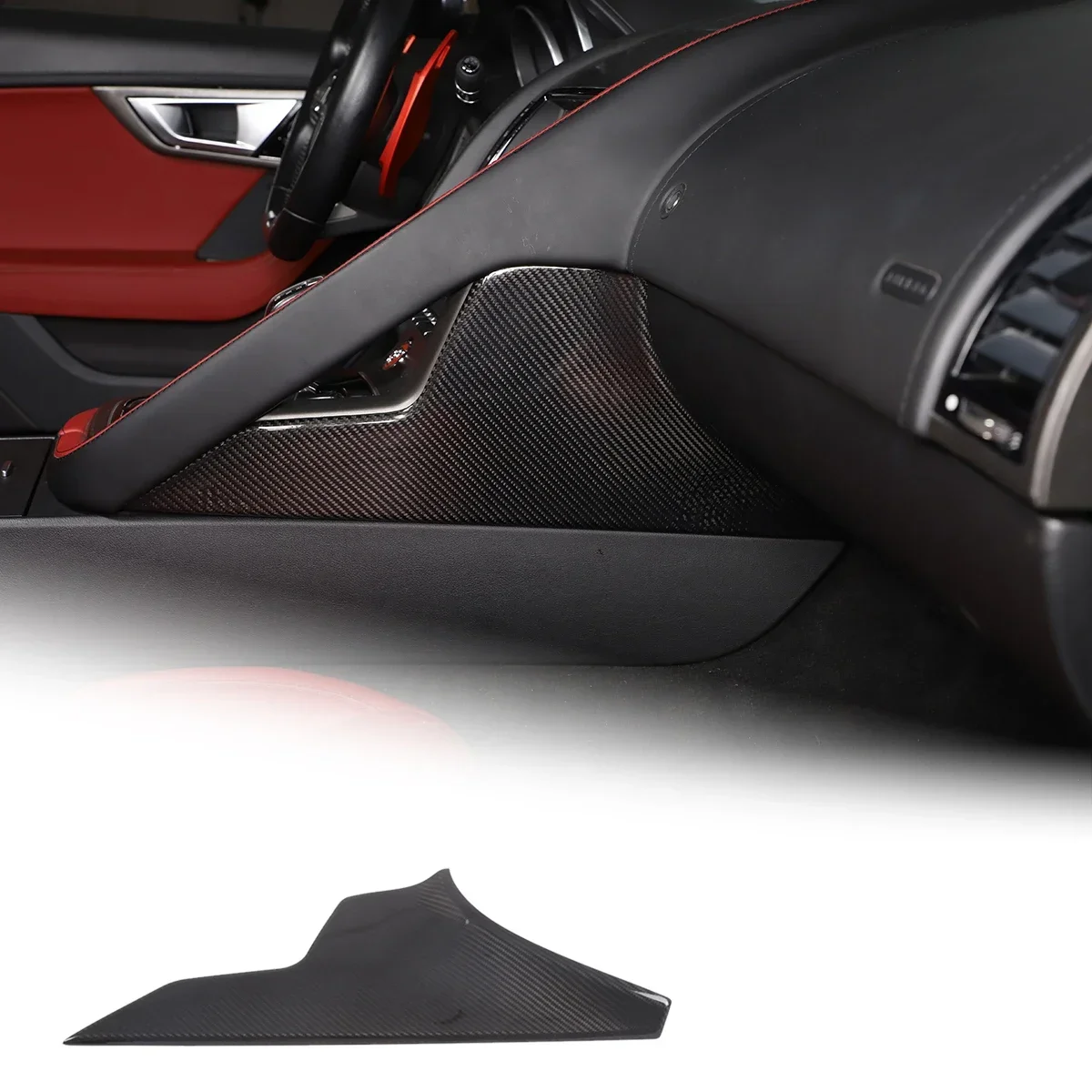

For Jaguar F-TYPE 2013-2024 real carbon fiber car center control passenger side panel decorative sticker interior accessories
