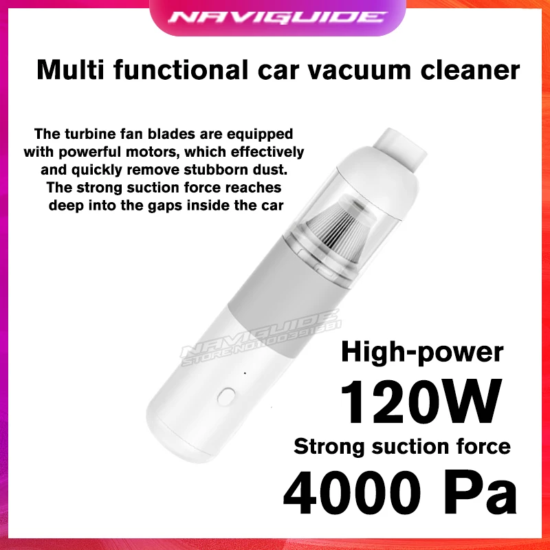 Wireless Car Mounted Vacuum Cleaner with Brushless Straight Tube and Large Suction Force Car Vacuum clean and Dual-purpose Home