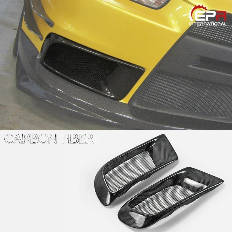 For EVO 10 R-Style carbon fiber Vent intake Front Bumper car Air Vent Duct 2pcs