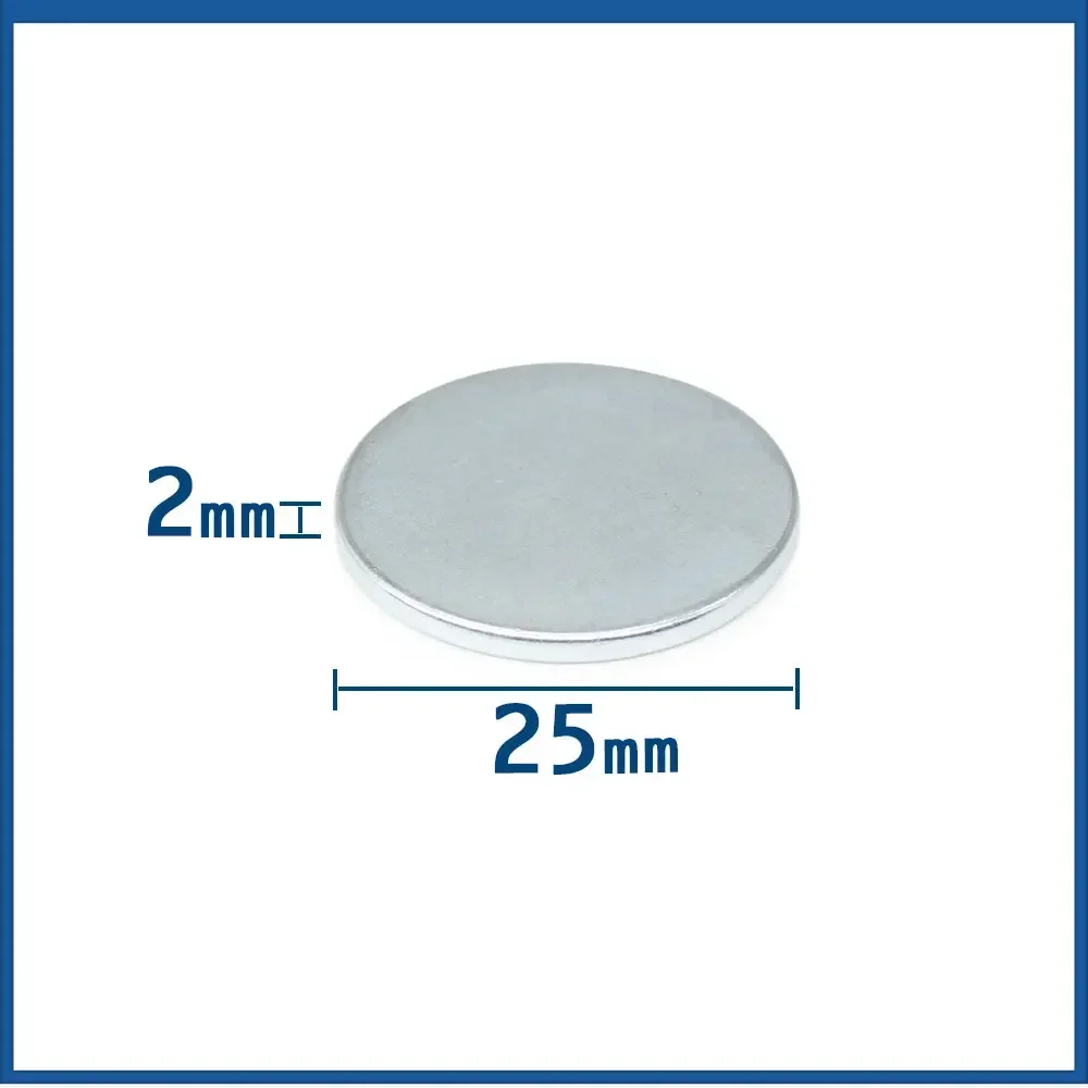 5/10/20//30/50PCS 25x2 mm Round Strong Powerful Magnetic Magnet 25mm X 2mm Disc Neodymium Magnet 25x2mm Permanent Magnets 25*2