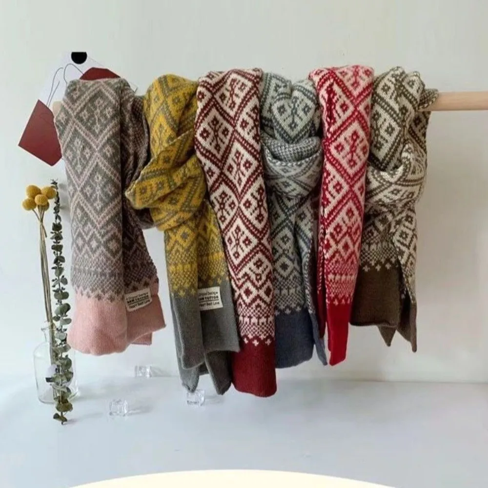 جديد يندبروف الرقبة أدفأ Coldproof الدافئة محبوك وشاح محبوك ندفة الثلج الأوشحة مريلة لطيف