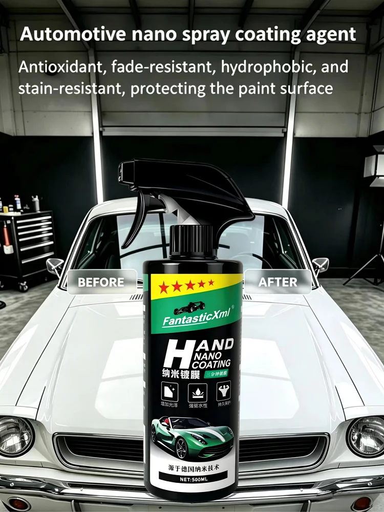 Car500ml nano-ceramiczny preparat do ochrony lakieru o wysokiej sile osłaniającej, odpowiedni do samodzielnej naprawy lakieru, zapobiegający utlenianiu, wybielaniu, hydrofobowy i ochronny przed (As Shown) — Zdjęcie 2 z 2