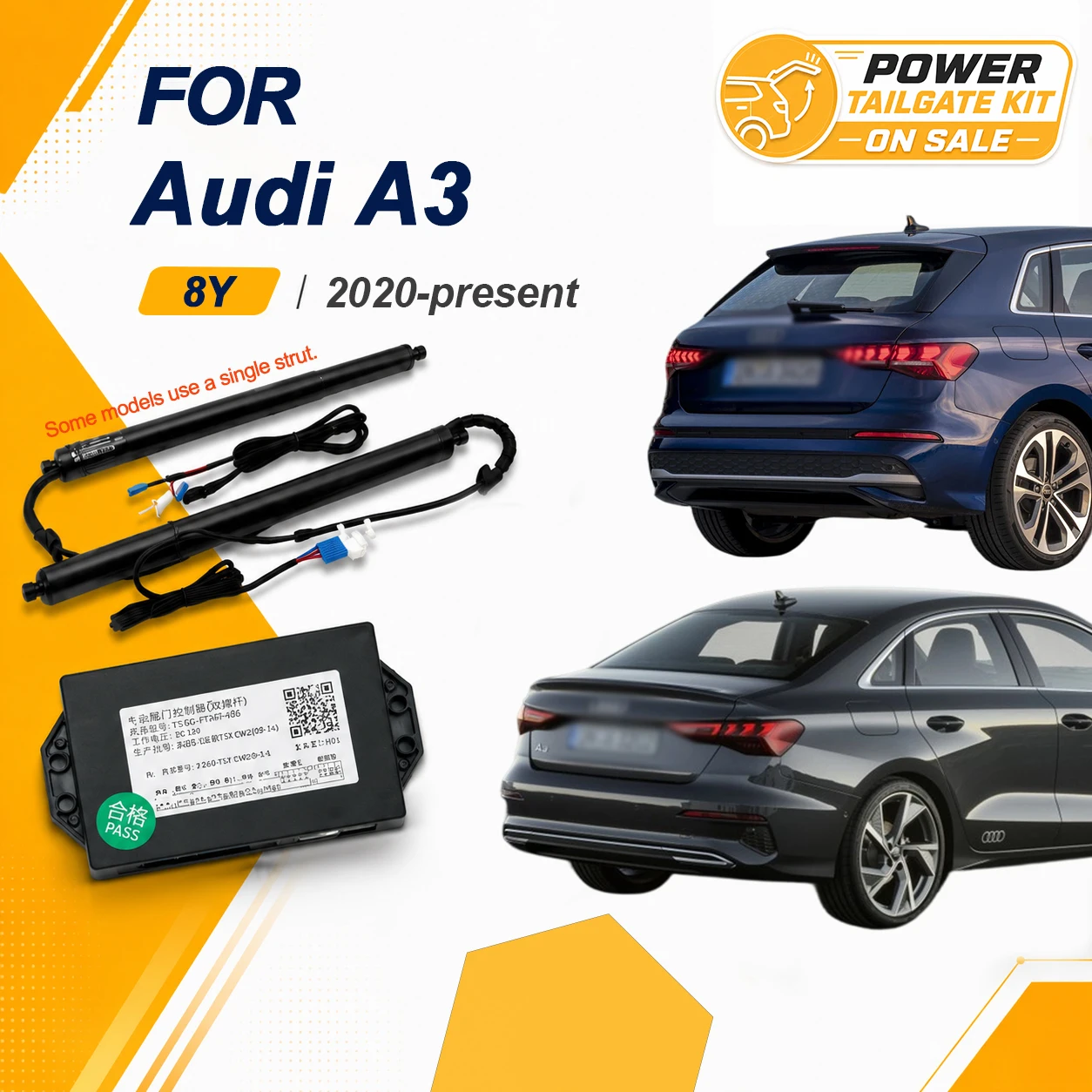 For Audi A3 8Y Sportback Sedan 2020-present Car Power Trunk Lift Electric Hatch Tailgate Strut Auto Rear Door Actuator