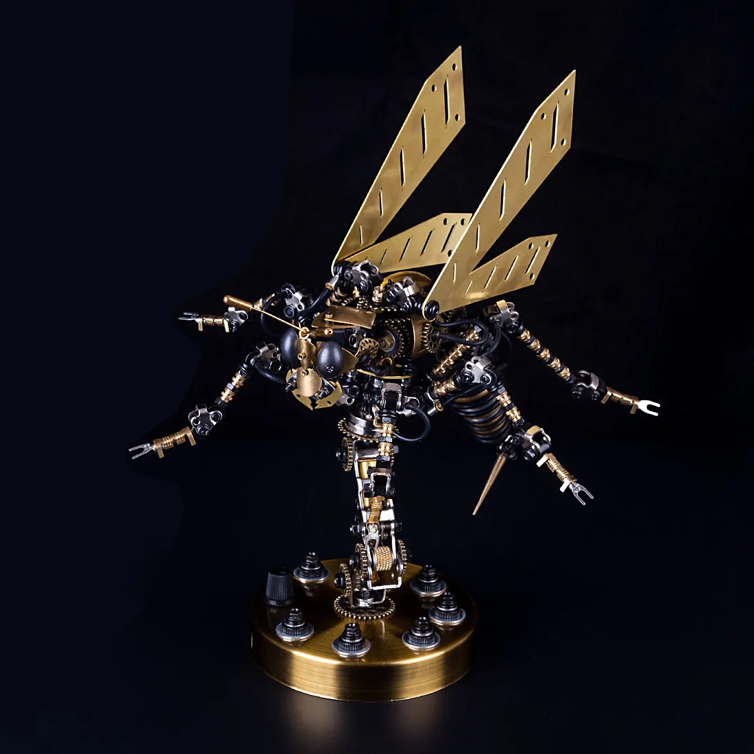 3D Children's Toys Adult Gifts Mechanical Wasp Assembly Craft Stainless Steel Insect Puzzle Model Kit Voice Controlled Engine