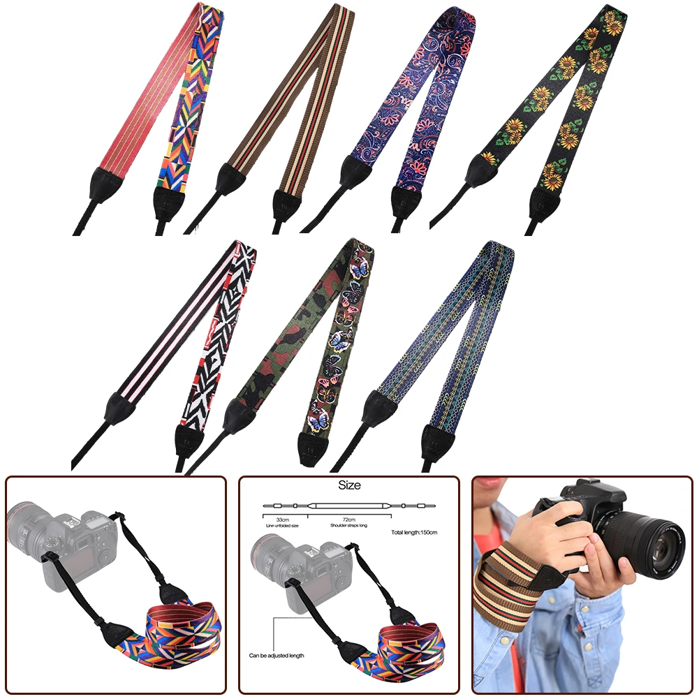 Camera Shoulder Strap Retro Ethnic Style Shoulder Neck Belt Adjustable Multi-color Strap For SLR / DSLR Cameras Accessories