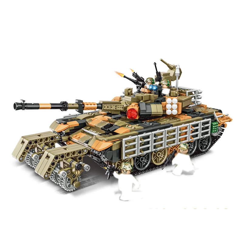 1641PCS T90M5 Main Battle Tank Building Blocks Military Weapon Army Bricks Toys for Kids Xmas Gift C0849