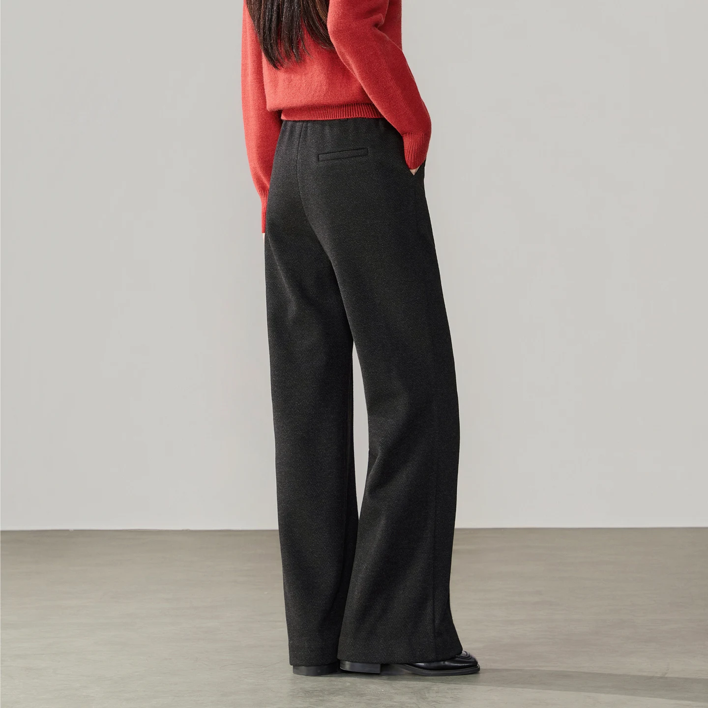 SENTUBILA Women's Pants 2026 Winter Fleece Lined Flared Warm Trousers Slim Fit Casual Office Commuter Female Clothing 164KH6348