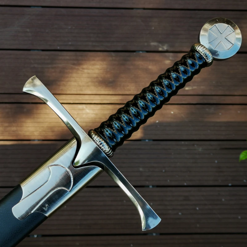 The Crusaders Swords Stainless Steel Blade Real Metal Medieval Sword Full Size Cosplay Props Decoration Weapon