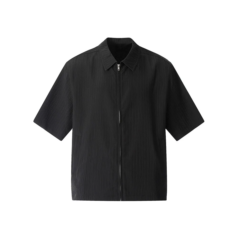 Loose Fit Short Sleeve  Shirt Casual Style for Men Summer Streetwear Versatile Couple's JK Turn-down Collar Shirt Jacket
