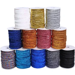 10Yards 10mm Multicolor Shimmer Velvet Ribbon Sparkle Glitter Ribbon for DIYCraft Hair Bow Wedding Decor Christmas Gift Wrapping