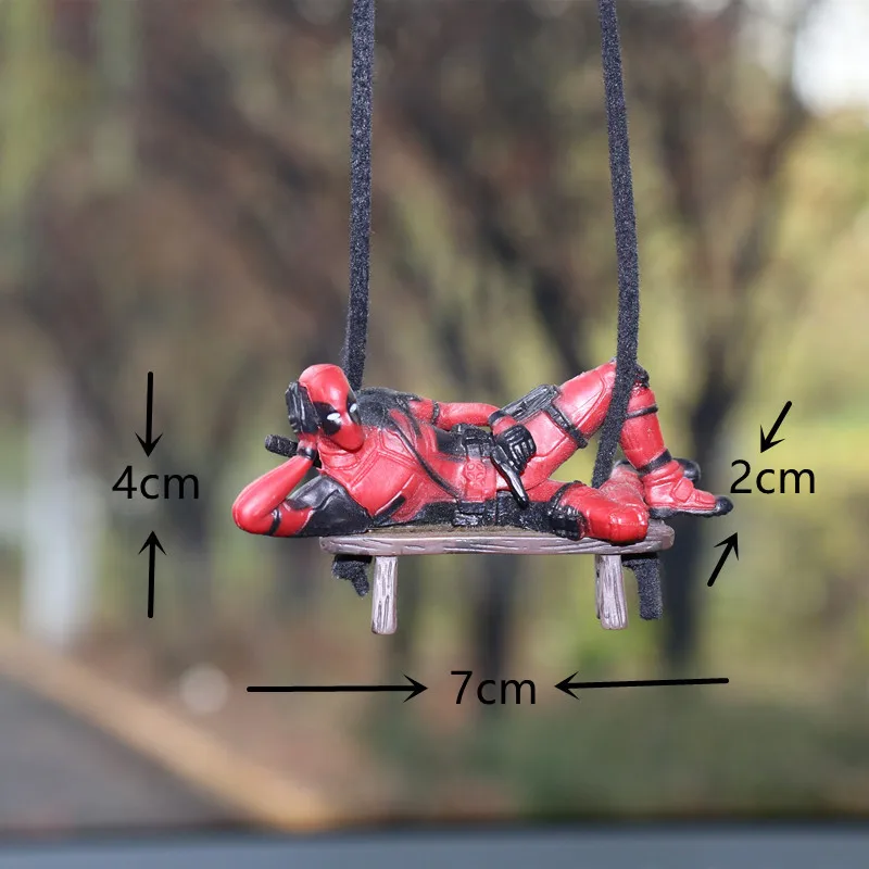 NWE Marvel Deadpool Car Rearview Mirror Pendant Reading Deadpool Car Pendant Mini Model Toy Action Figure New Hot Christmas Gift - view 6