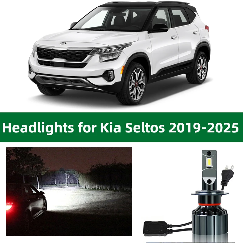 

Headlamp Bulbs For 2019 2020 2021 2022 2023 2024 2025 Kia Seltos Headlight Canbus LED Lighting Low High Beam Kia Seltos SUV Lamp