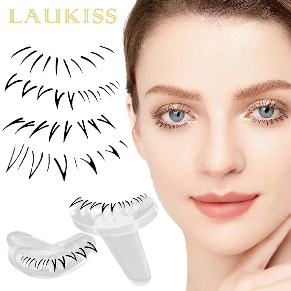 2Pcs Eyelash Stamps Tool Eye Makeup Stencils Tool DIY Lower Lashes Extensions Natural Look for Make Up Beginner False Eyelashes