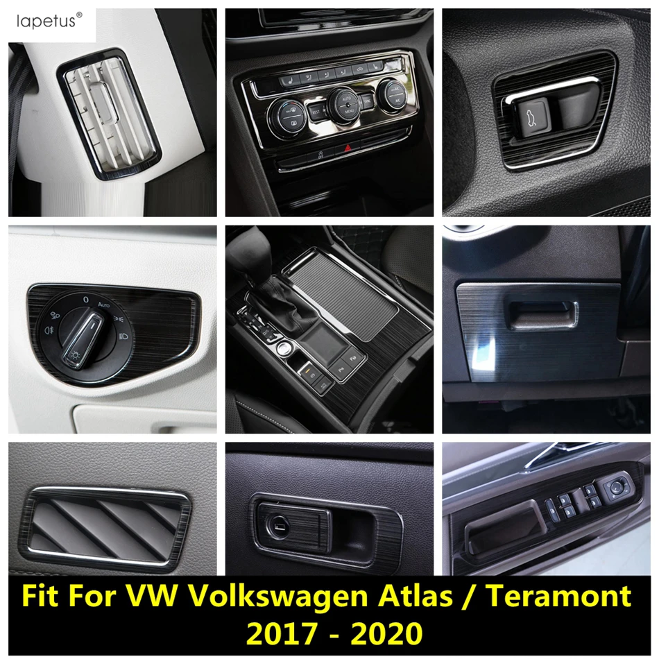 

Gear Panel Strip AC Air Window Lift Cover Trim Stainless Steel Accessories Interior For VW Volkswagen Atlas / Teramont 2017-2020