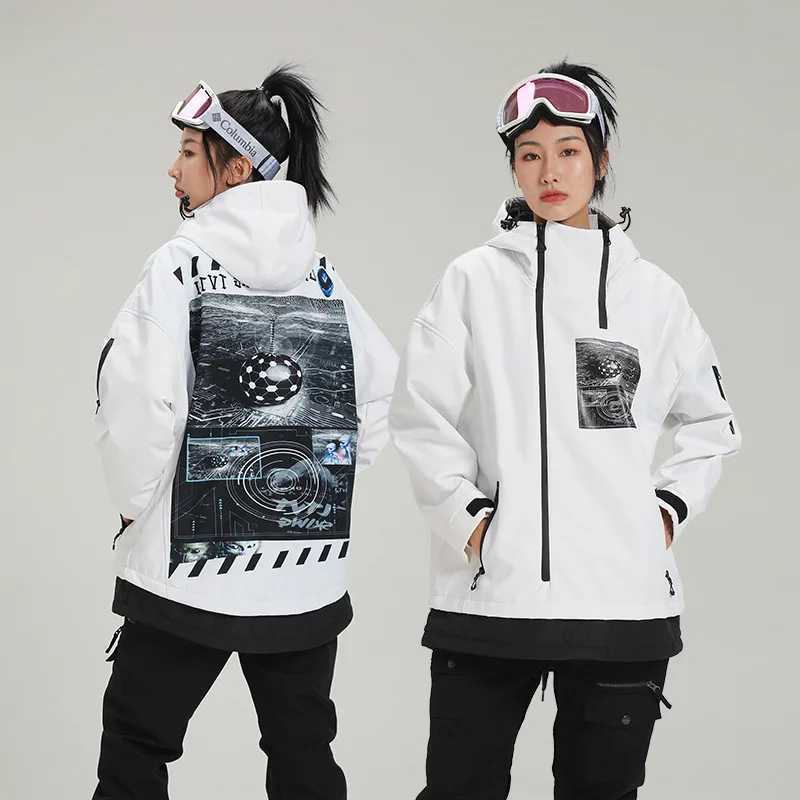 

New Couples Ski Wear Snow Clothing Oversize Cool Pullover Ski Jacket Snowboard Clothes Women and Men