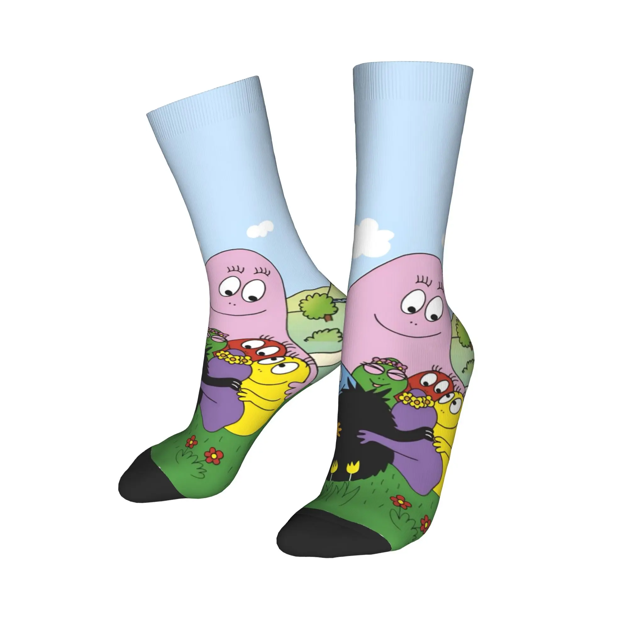 Paar Socken Barbapapa Barbamama Familienstrümpfe Rutschfeste hochwertige Socken Herbst Vintage Design Laufsocken