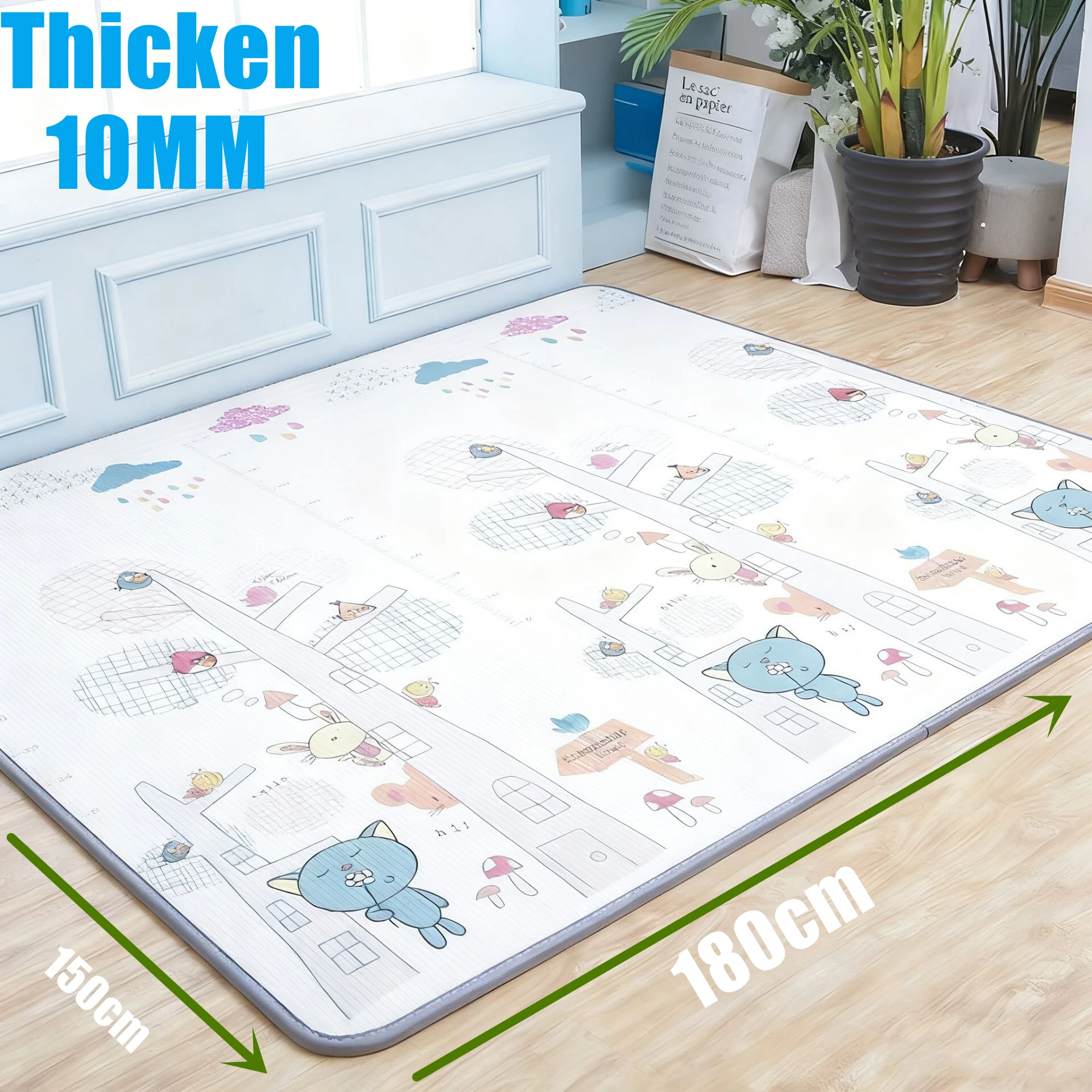 180x150/180x120cm Thick 1CM Baby Activity Gym Baby Crawling Play Mats Folding Carpet Baby Game Mat for Children's Safety Mat Rug