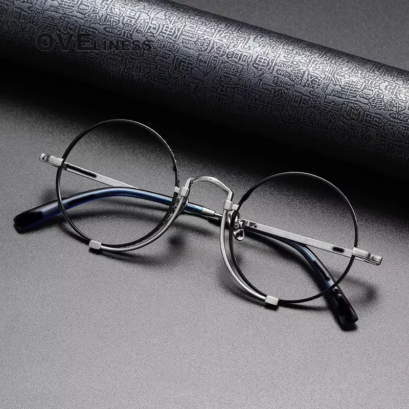 

Fashion Comfortable Eyeglasses frames Vintage Luxury Round Pure Titanium Eyewear Retro Glasses Frame Men Women male spectacles
