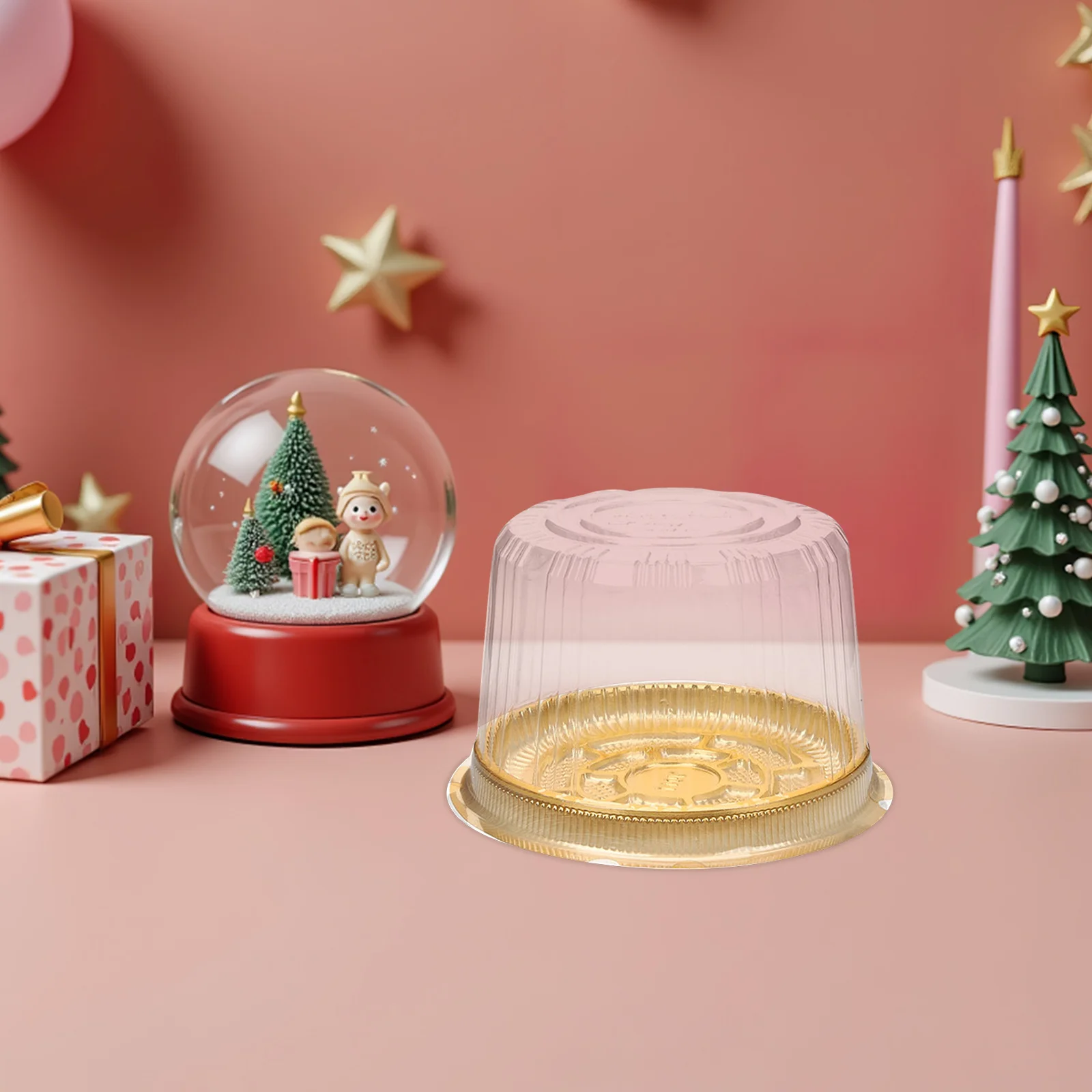 

Clear Plastic Cake Carrier 4 Inch Cake Containers with Lids for Party Favor Festival Dessert Packaging 50Pcs Mousse Box