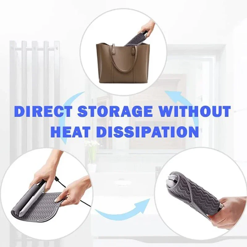 New Multifunctional Silicone Heat Resistant Pad Insulation Mat For Hair Straightener Curling Stick Curler Flat Irons