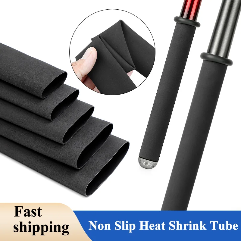Non Slip and Wear-resistant 2:1 Heat Shrink Tubing 1m/1.6m Fishing Rod Anti-slip Wrap DIY Electrical Insulated Protection Sleeve