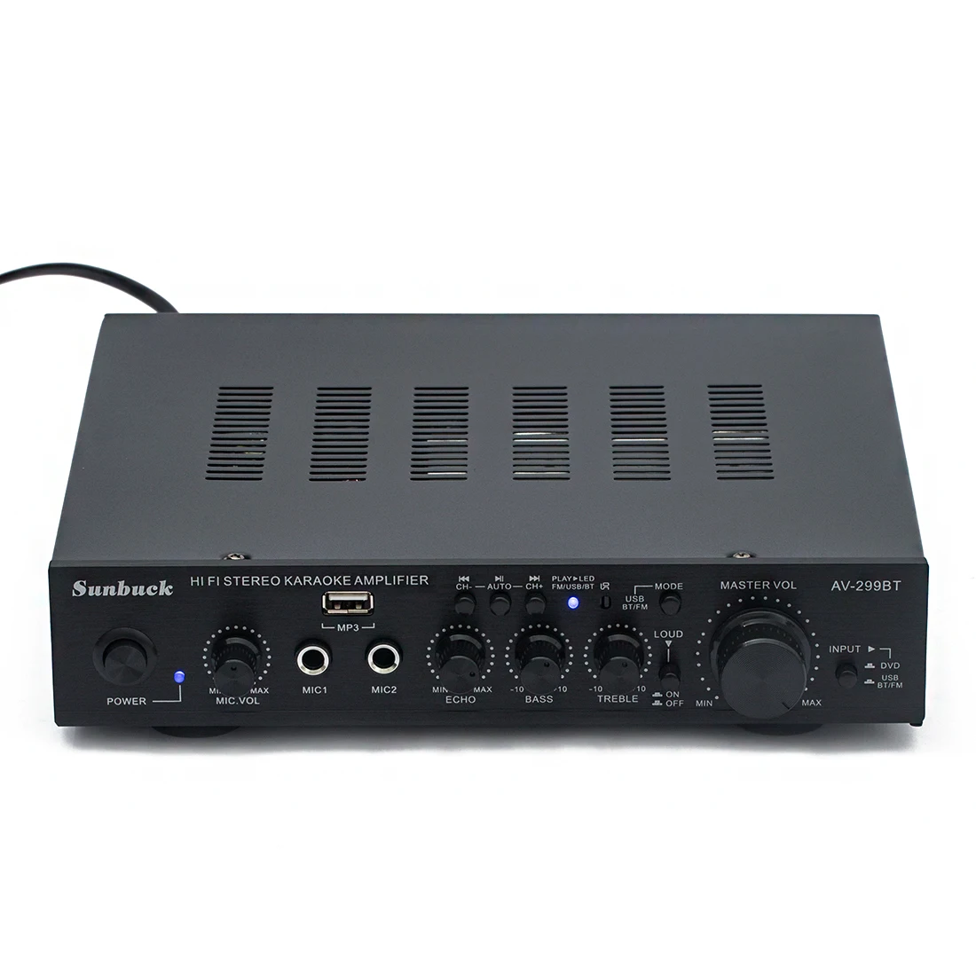 Sunbuck 고출력 블루투스 USB SD FM 리모컨, 노래방 HIFI 사운드 앰프 오디오, 220V 2.1 채널, 200W